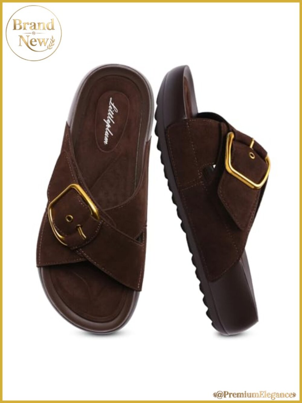 Women's Slides Sandals with Arch Support Soft Cushion Platform Wedge Buckle